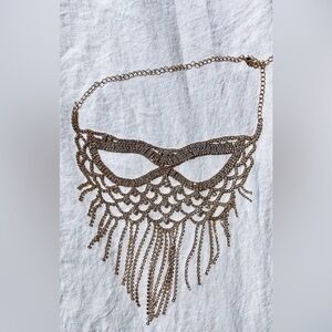 Gold Crystal Halloween Mask - Sexy Unique Cleopatra Masquerade Ball - Adjustable